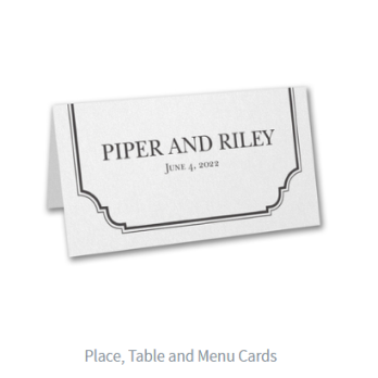 Place, Table, and Menu Cards